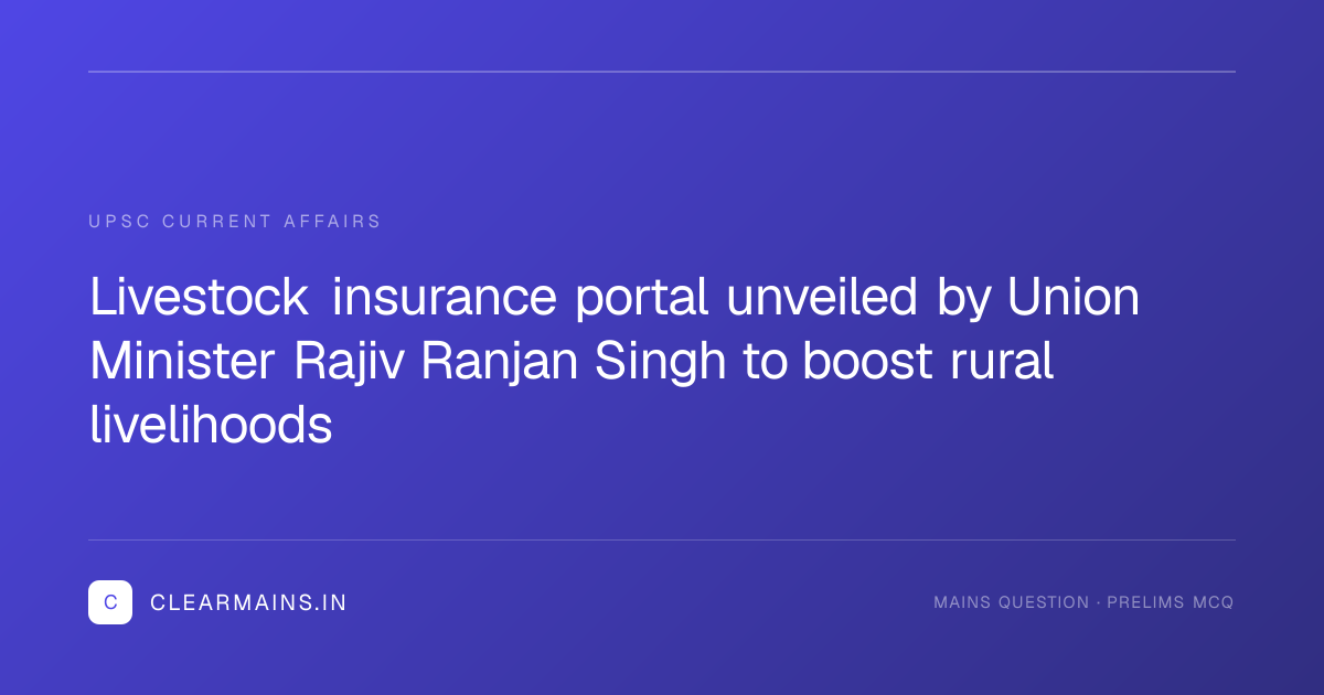 Livestock insurance portal unveiled by Union Minister Rajiv Ranjan ...
